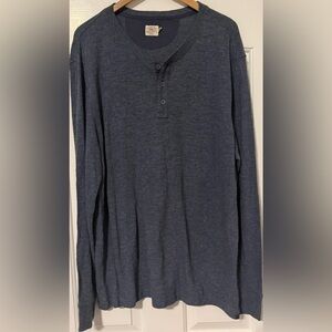 EUC⚡️Faherty Brand Long Sleeve Henley Blue Cotton Men’s XL